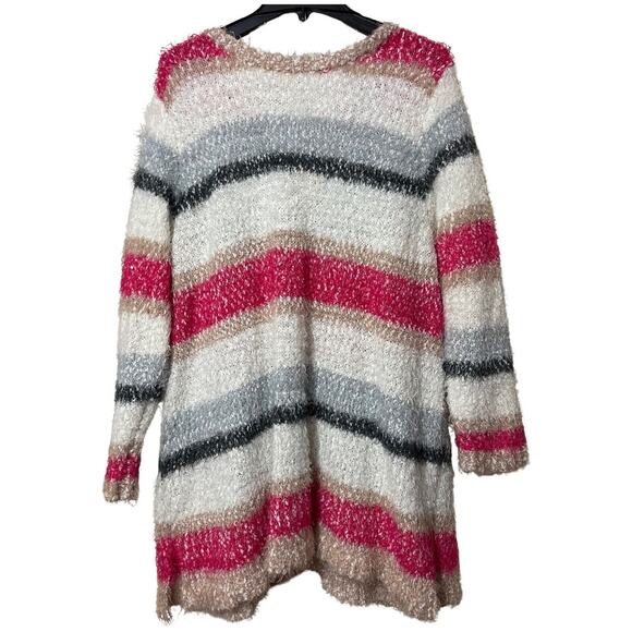 Lane Bryant Sweater Womens Sz 22/24 Stiped Multicolor Pullover Long Sleeve Tie - Picture 1 of 15